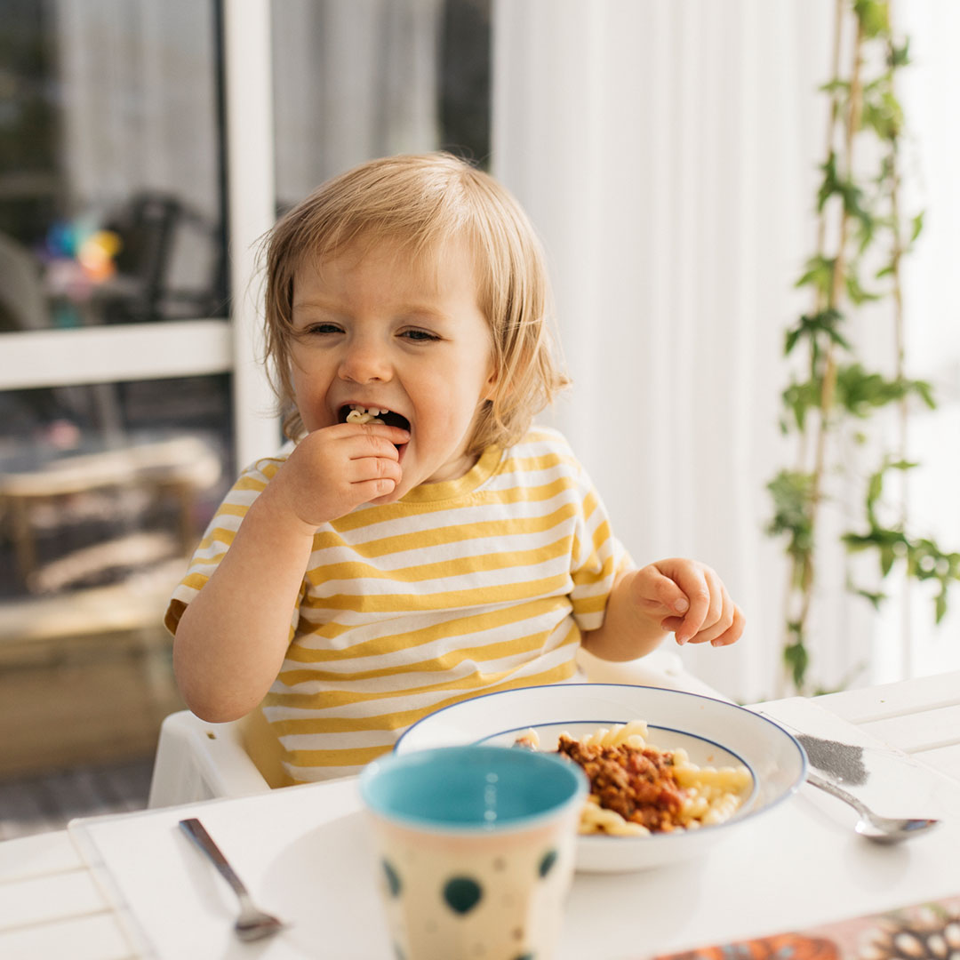 banner with child eating