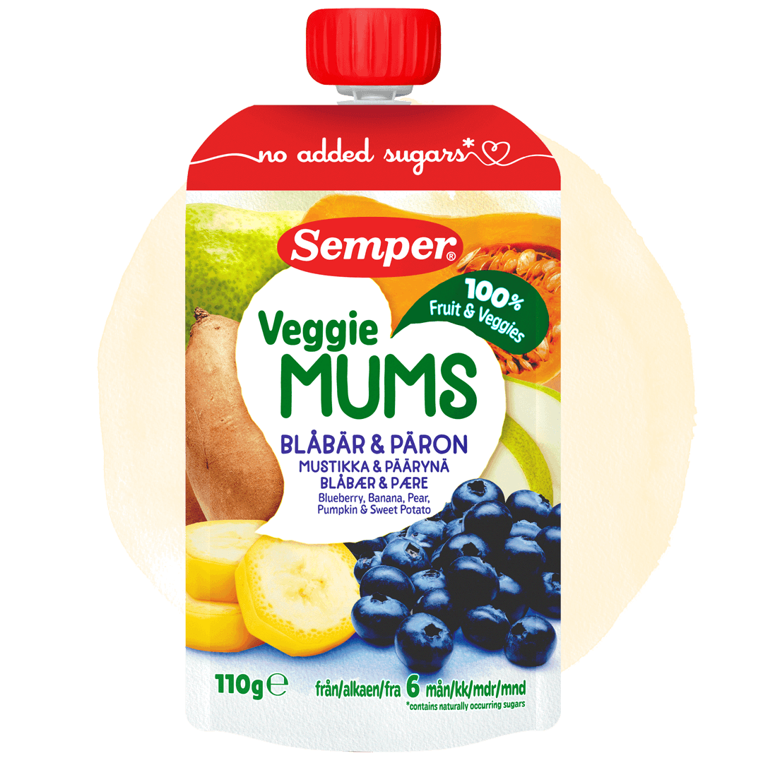 Veggie Mums Blåbär & päron från Semper Barnmat