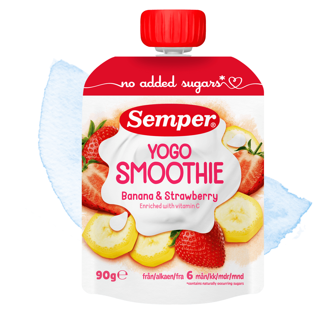 Smoothie yogo jordbær & banan från Semper Barnmat
