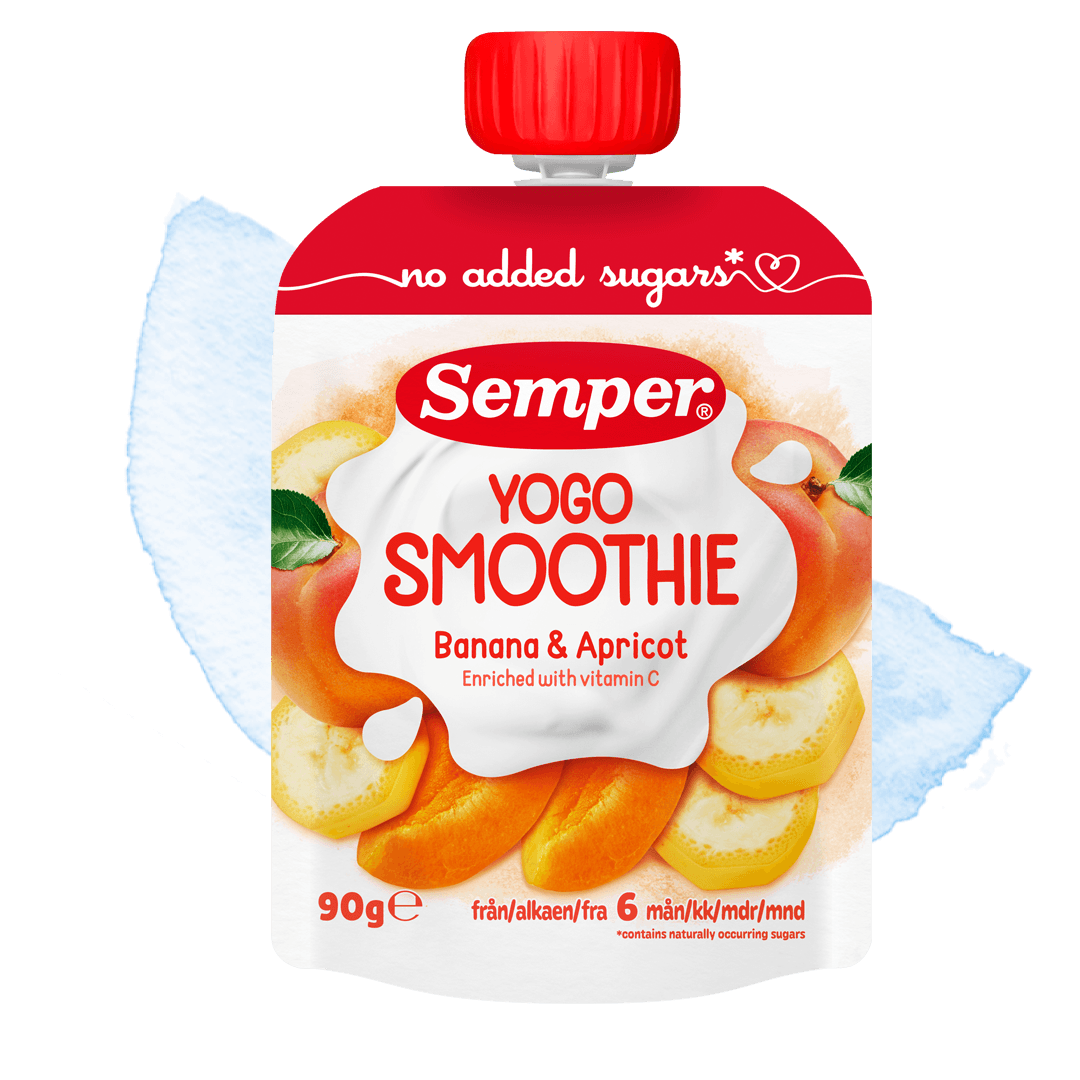 Smoothie yogo banan & abrikos från Semper Barnmat