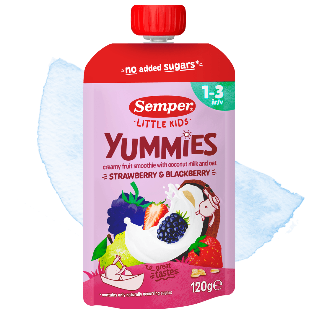 Yummies Jordbær og brombær fra 1 år - Semper Barnmat